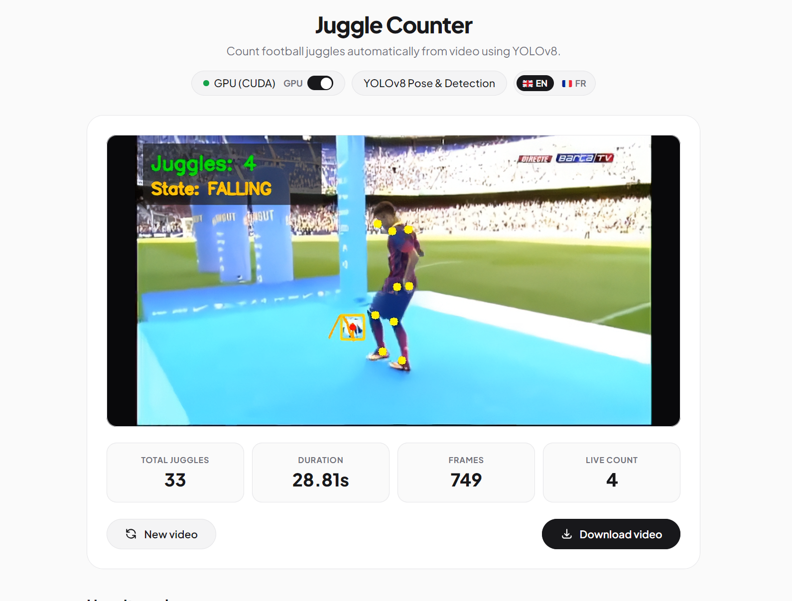 Interface utilisateur web du projet
