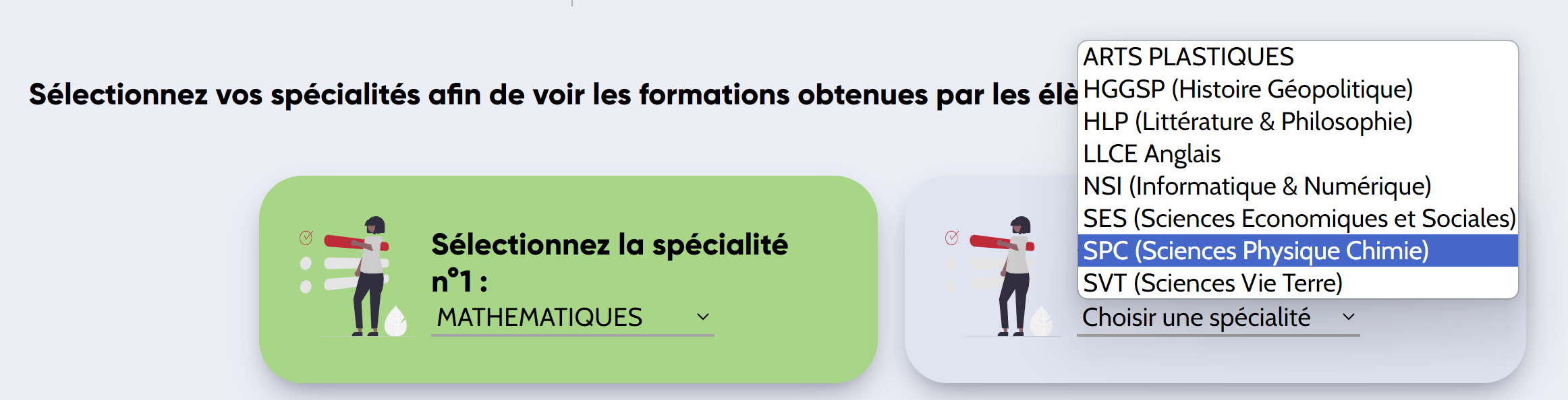 Choix spécialités