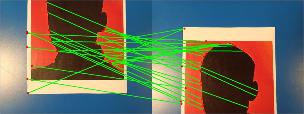 Correspondances de points clés SIFT et alignement par homographie