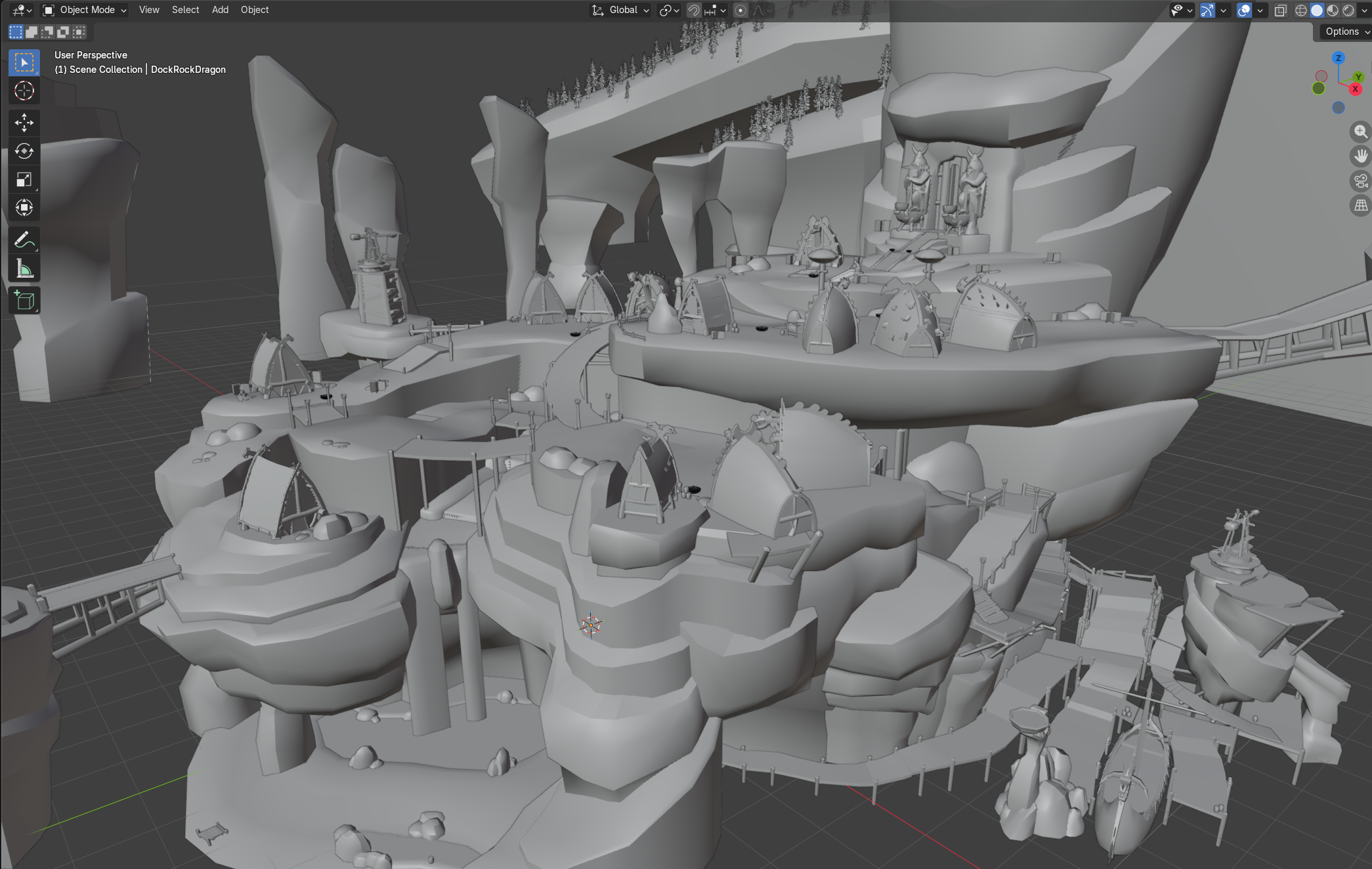 Modélisation de l'île de Beurk dans Blender
